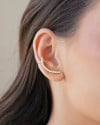 Ear Cuff Cravejado Cristal Banhado a Ouro 18K