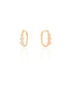 Brinco Argola Click Quadrados Cristal 1.8 cm Banhado a Ouro 18K