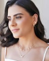 Brinco Argola Click Quadrados Cristal 1.8 cm Banhado a Ouro 18K