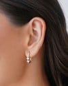 Brinco Argola Click Quadrados Cristal 1.8 cm Banhado a Ouro 18K