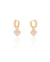 Brinco Argola Click Flor Cristal 2.4 cm Banhado a Ouro 18K