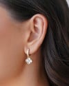 Brinco Argola Click Flor Cristal 2.4 cm Banhado a Ouro 18K