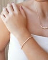 Pulseira Riviera Cristal 3 mm Banhado a Ouro 18K