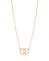 Gargantilha Veneziana Circulos Entrelaçados Cravejado Cristal Banhado a Ouro 18K - 45 cm