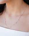 Gargantilha Elos Americanos Pontos de Luz Cristal Banhado a Ouro 18K - 50 cm