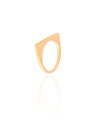 Anel Reto Cravejado Cristal Tamanho 19 Banhado a Ouro 18K
