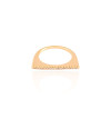 Anel Reto Cravejado Cristal Tamanho 21 Banhado a Ouro 18K