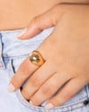 Anel Ajustável Gota Lisa Tamanho G Banhado a Ouro 18K
