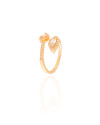 Anel Ajustável Gotas Cravejado Cristal Tamanho M Banhado a Ouro 18K