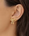 Brinco Laço Liso 2.0 cm Banhado a Ouro 18K