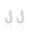 Brinco Argola Grumet 3.4 cm Ródio Branco
