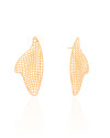 Brinco Orgânico Tela 4.3 cm Banhado a Ouro 18K