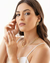 Brinco Orgânico Tela 4.3 cm Banhado a Ouro 18K