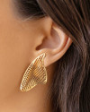 Brinco Orgânico Tela 4.3 cm Banhado a Ouro 18K