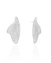 Brinco Orgânico Tela 4.3 cm Ródio Branco