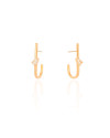 Brinco Argola Fio Gota Cristal 2.5 cm Banhado a Ouro 18K