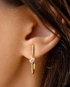 Brinco Argola Fio Gota Cristal 2.5 cm Banhado a Ouro 18K