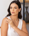 Brinco em X Cravejado Cristal 1.7 cm Banhado a Ouro 18K