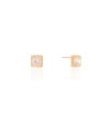 Brinco Quadrado Ponto de Luz Cravejado Cristal 8 mm Banhado a Ouro 18K