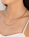 Gargantilha Dupla Bolas Lisas Banhado a Ouro 18K