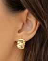 Brinco Meia Argola Tratorada 1.6 cm Banhado a Ouro 18K