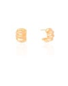 Brinco Meia Argola Tratorada 1.6 cm Banhado a Ouro 18K