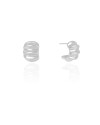 Brinco Meia Argola Tratorada 1.6 cm Ródio Branco