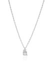 Gargantilha Elos Americanos Quadrado Cravejado Cristal Ródio Branco - 45 cm