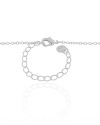 Gargantilha Elos Americanos Quadrado Cravejado Cristal Ródio Branco - 45 cm