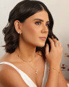 Anel em X Cravejado Cristal Tamanho 23 Banhado a Ouro 18K