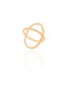 Anel em X Cravejado Cristal Tamanho 23 Banhado a Ouro 18K