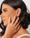 Anel Cravejado Colorido Tamanho 15 Banhado a Ouro 18K