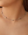 Choker Elos Gomos Lisos 4 mm Ródio Branco