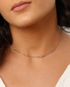 Choker Elos Estrela Cristal 6 mm Banhado a Ouro 18K