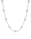 Choker Flores Bolinhas Ródio Branco