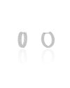 Brinco Argola Click Bolinhas 1.7 cm Ródio Branco