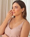 Ear Cuff Pontos de Luz Cristal 2.0 cm Banhado a Ouro 18K