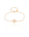 Pulseira Elos Trevo Cristal Banhado a Ouro 18K