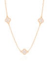 Gargantilha Elos Trevos Cristal Banhado a Ouro 18K - 45 cm