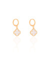 Brinco Argola Click Trevo Cristal 2.6 cm Banhado a Ouro 18K