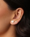 Brinco Flor Pérola 10 mm Banhado a Ouro 18K