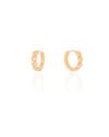 Brinco Argola Click Estrelas Cravejada Cristal 1.4 cm Banhado a Ouro 18K