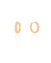 Brinco Argola Click Estrelas Cravejada Cristal 1.7 cm Banhado a Ouro 18K