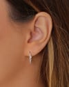 Brinco Argola Click Cravejado Cristal 1.5 cm Ródio Branco
