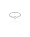 Anel Oval Cravejado Cristal Tamanho 17 Ródio Branco