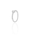 Anel Oval Cravejado Cristal Tamanho 21 Ródio Branco
