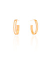 Brinco Argola Elíptica Vazada 2.4 cm Banhado a Ouro 18K