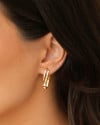 Brinco Argola Elíptica Vazada 2.4 cm Banhado a Ouro 18K