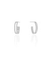 Brinco Argola Elíptica Vazada 1.9 cm Ródio Branco