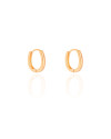 Brinco Argola Click Oval Lisa 1.5 cm Banhado a Ouro 18K